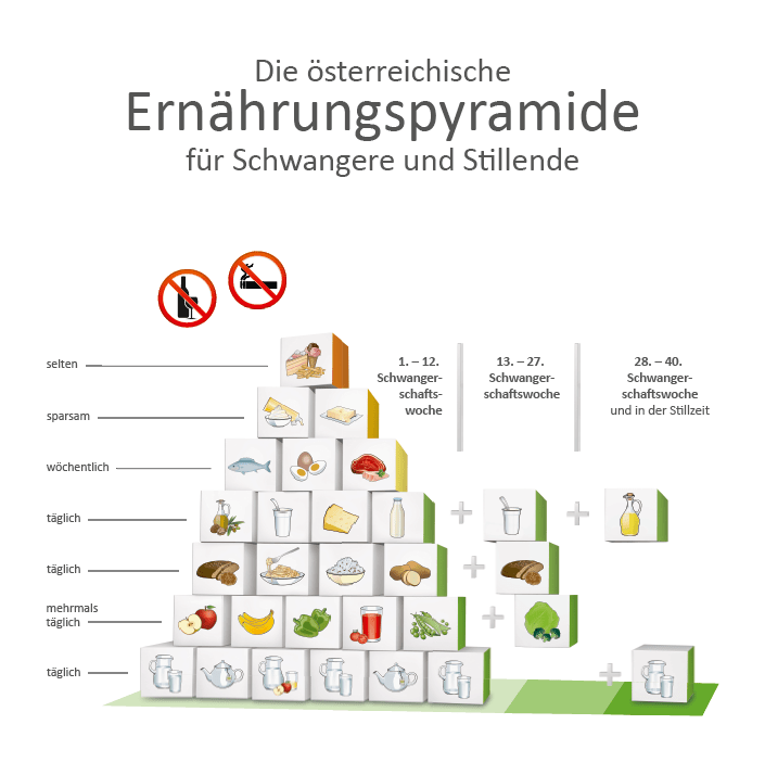 Die Ernährungspyramide für Schwangere (Quelle: gesundheitsministerium.at) .